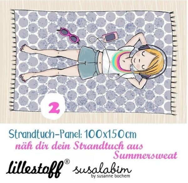 Strandtuch "Mädchen 2" blond aus Bio Sommersweat