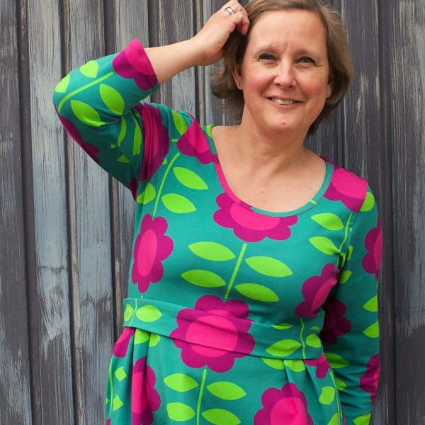 Bio Jersey Happy Retroflowers XL Petrol – Bild 2