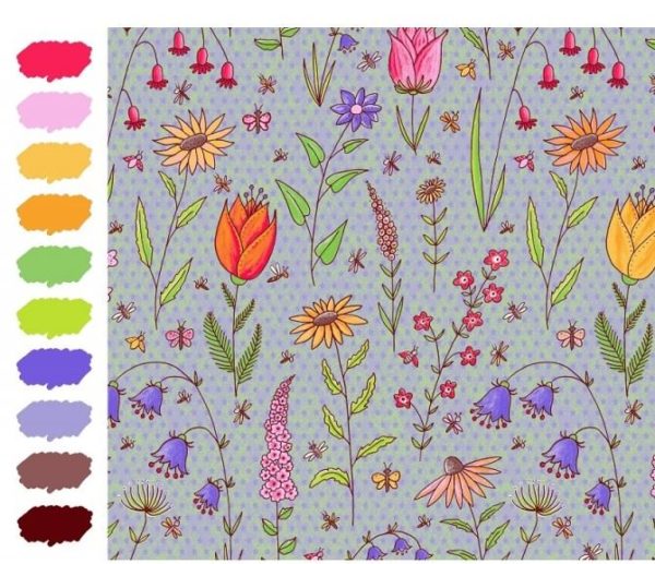 Bio Jersey Susalabims Bunter Garten Blumenwiese – Bild 3