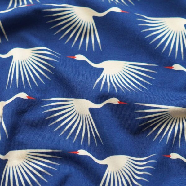 Bio Jersey Kranichflug  dark blue sky dunkelblau - Rest 150 cm für nur 30 EUR – Bild 2