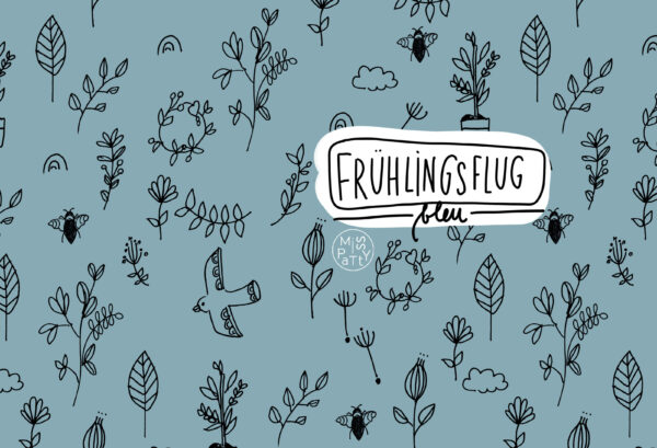 Bio Jersey Frühlingsflug, blau