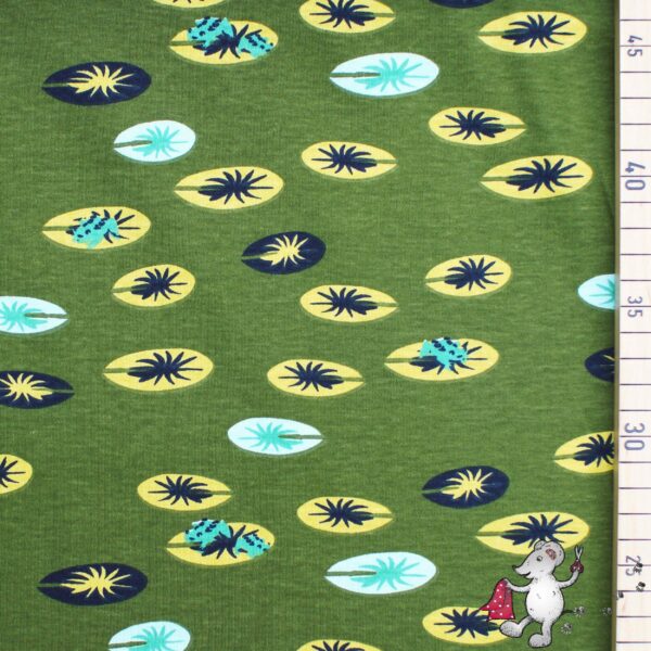 Bio Interlock Swan Lake - Frog Pad Moss - Rest 150 cm für nur 30 EUR