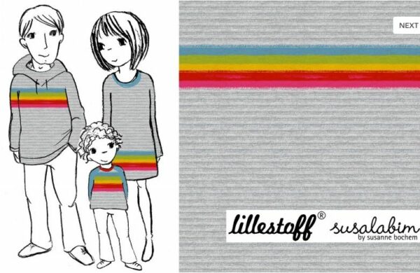 Bio Jersey Regenbogenstreifen meliert
