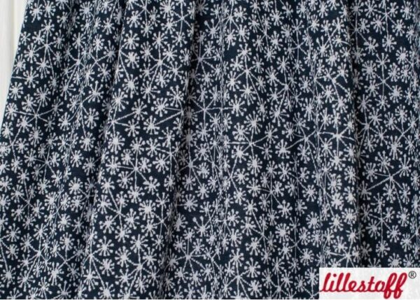 Bio Jacquard Pusteblumen dunkelblau/white