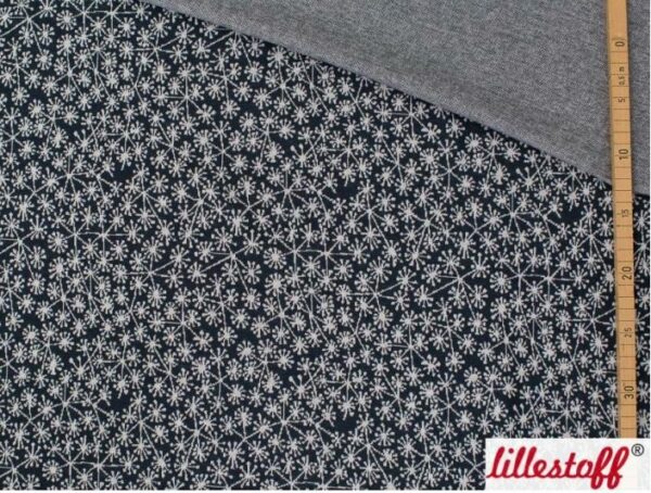 Bio Jacquard Pusteblumen dunkelblau/white – Bild 3