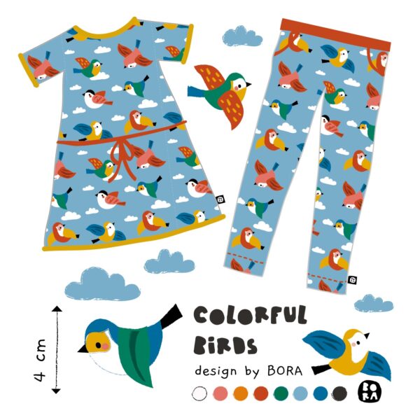 Bio Jersey Colorful Birds – Bild 2