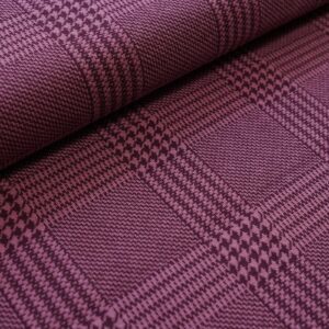 904359-1-Bio-Jacquard Glen Check pflaume stoffonkel