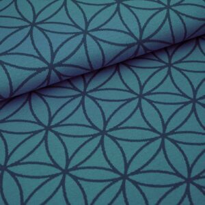 904459-1-Bio Jacquard Blume des Lebens Beach House Blue Stoffonkel