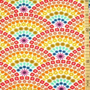 904637-1-Bio Jersey Rainbow Flowers Lemon Sky Stoffe Die kleine Stoffmaus