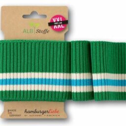 904766-1-Bio Bündchen Plain Stitches Cuff me Ripp Col.28 grün Aqua Albstoffe