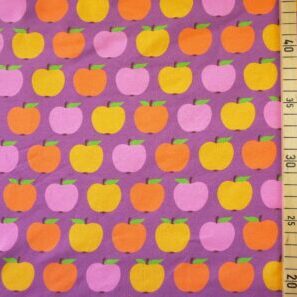 904820-1-Bio Jersey I Love Apples flieder - bunt Die kleine Stoffmaus Lemon Sky Stoffe Eigenproduktion