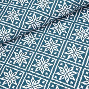 904833-1-Bio-Jacquard Snowflake petrol Stoffonkel