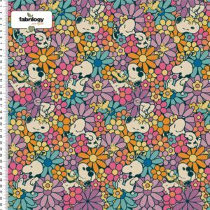 904906-1-Bio Jersey Peanuts® - Groovy Flowers - purple - Fabrilogy