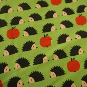 904926-1-Bio Jersey Hedgehogs n apples avocado NEU Lemon Sky Stoffe