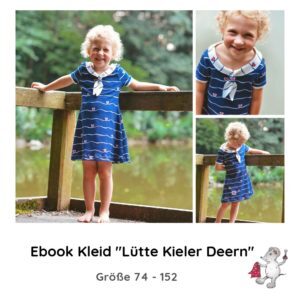 Schnittmuster Matrosenkleid Kleid Matrosenkragen Schleifenkragen Kinder Sommer Winter Jersey Die kleine Stoffmaus Ebok